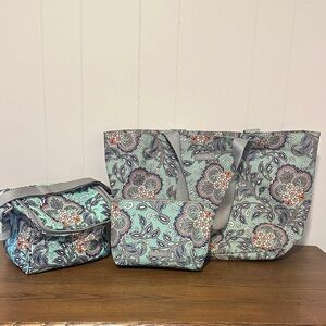 Vera Bradley Floral paisley Tote, lunchbox and cosmetic bag set